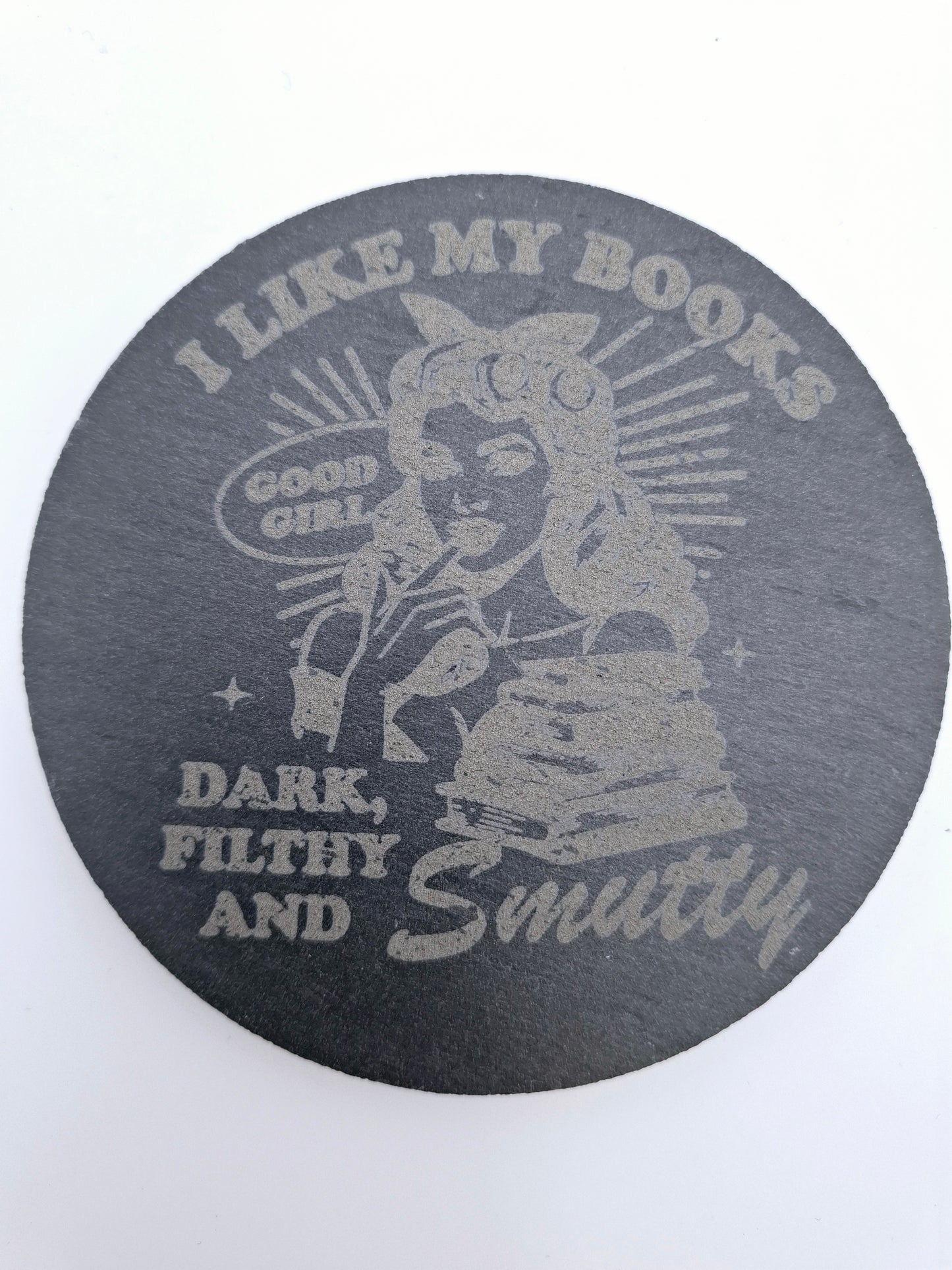 Book Lover Engraved Slate Coaster