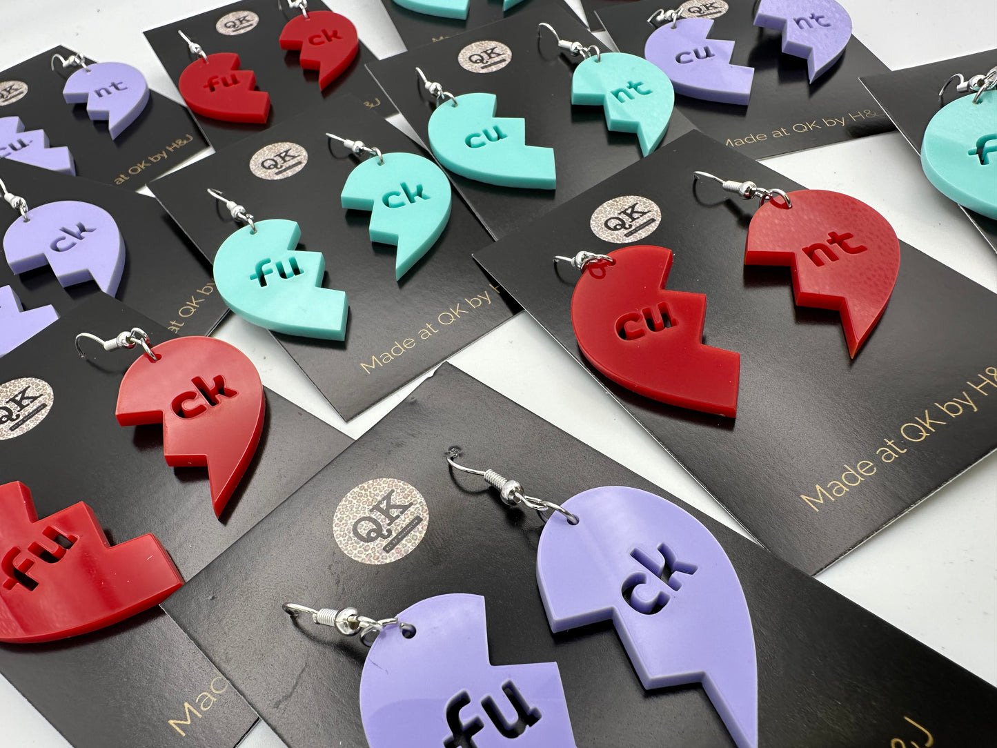 Bad Words Broken Heart Earrings