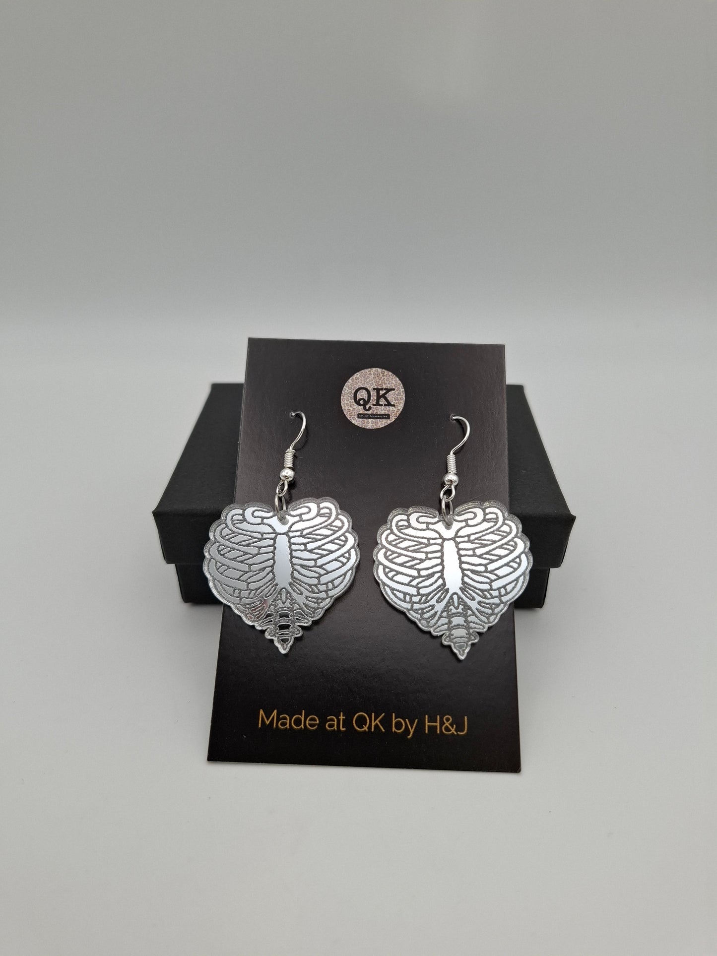 Ribcage Heart Earrings