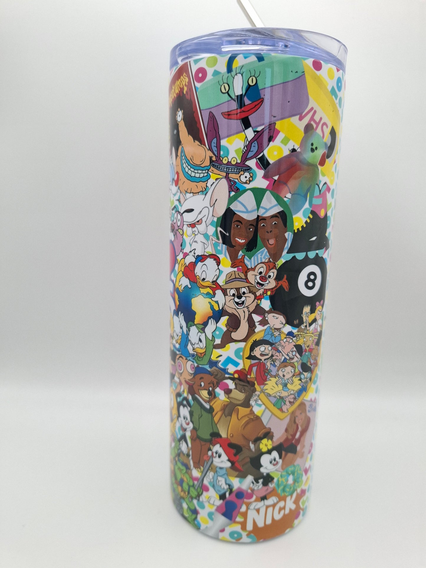 90s Theme 20oz Metal Tumbler with Straw