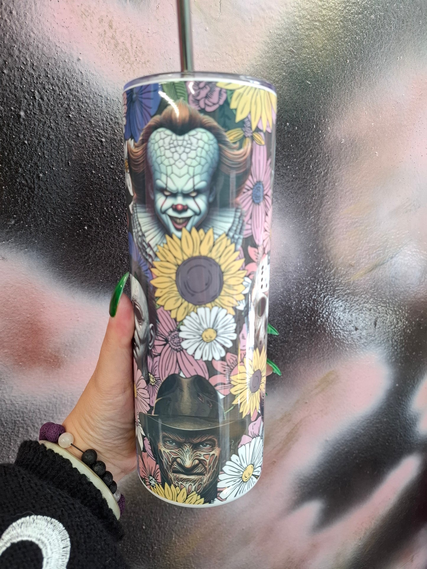 Horror Flowers 20oz Metal Tumbler