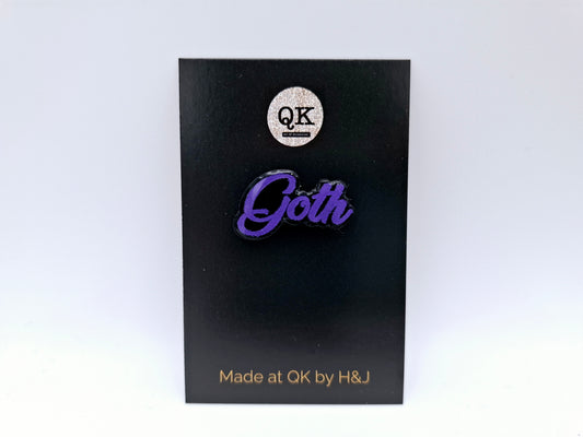 Goth Purple Pin Badge