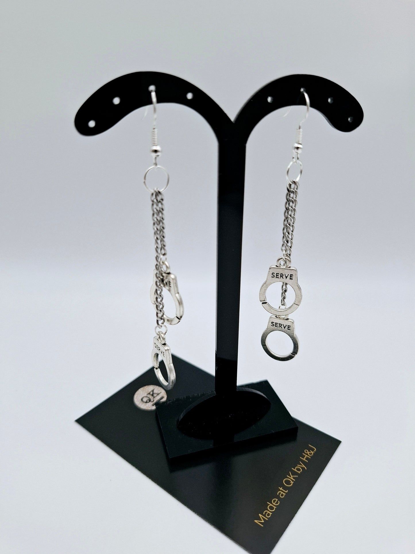 'Serve' Chain Handcuff Earrings