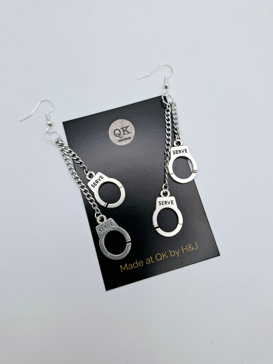 'Serve' Chain Handcuff Earrings