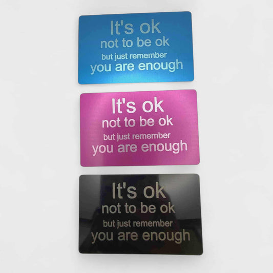 It’s OK Not to Be OK Card – Metal Motivational Wallet Card | Mental Health Gift & Positive Affirmation