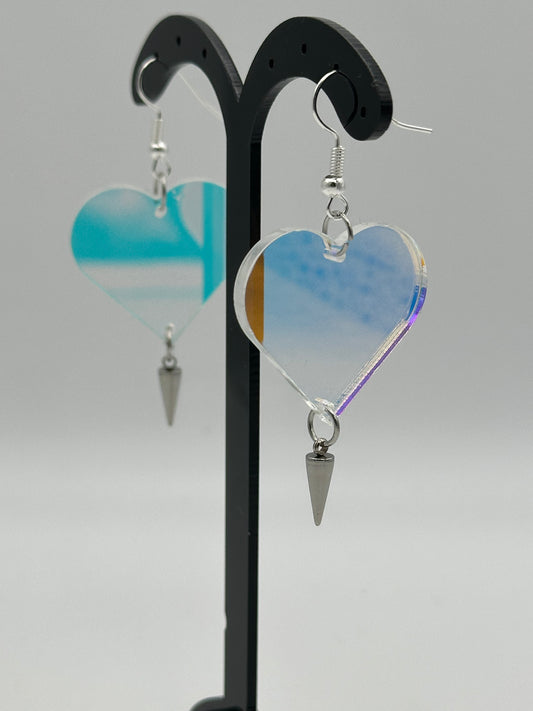 Heart Iridescent Earrings