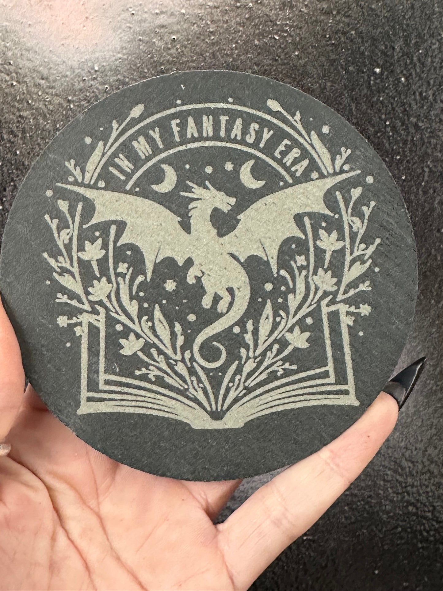 Fantasy Era Engraved Slate Coaster