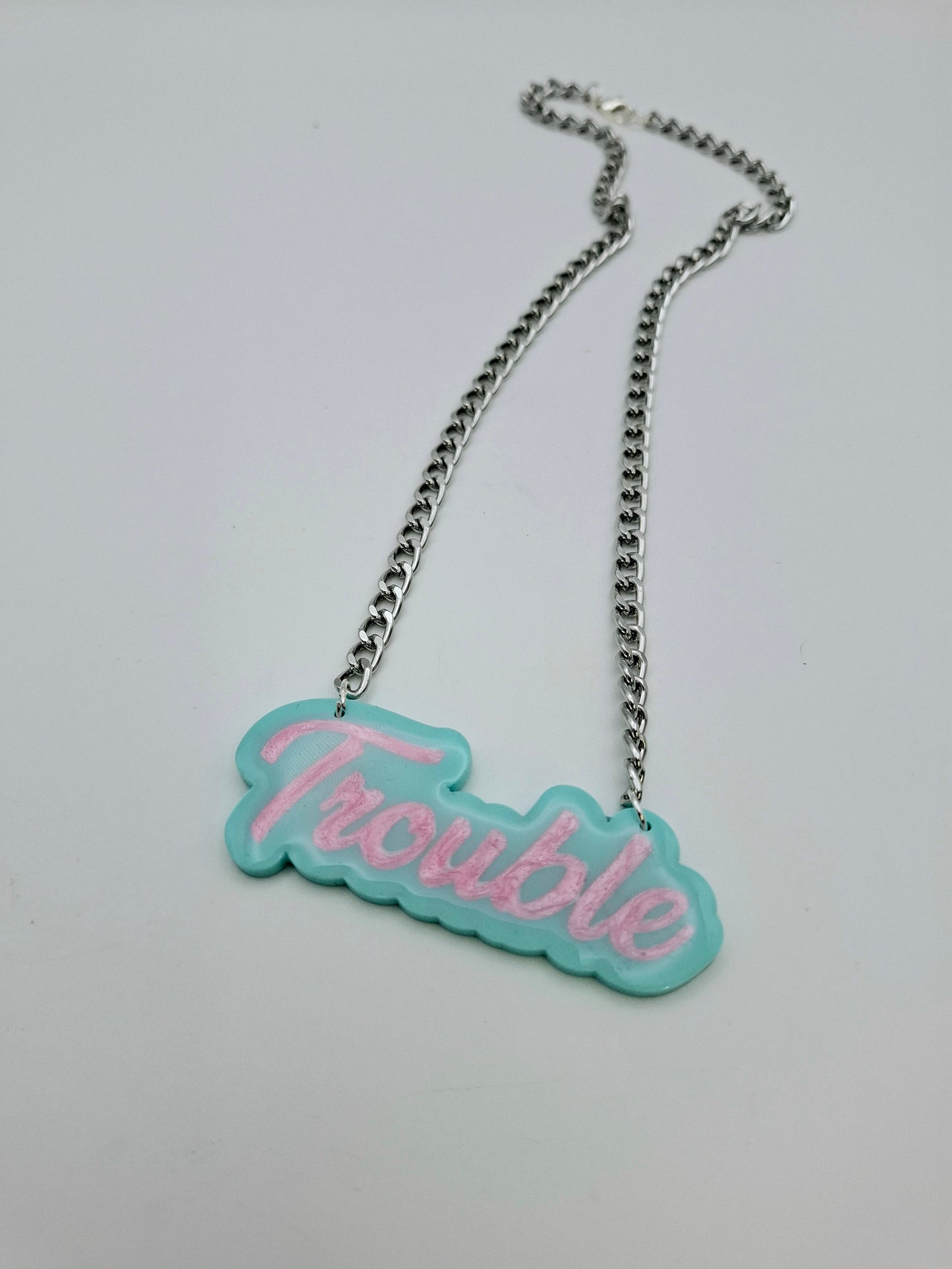 Green/ Pink Trouble Necklace