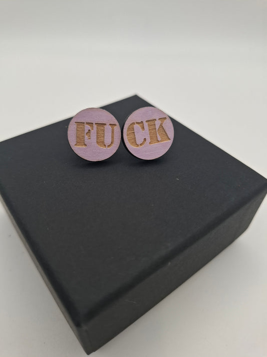 FU Stud Earring Lilac