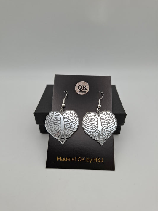 Ribcage Heart Earrings