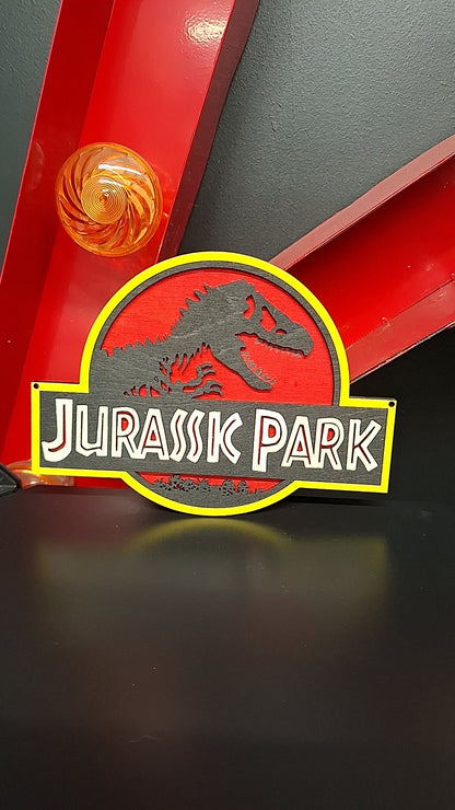 Jurassic Park Wooden Sign