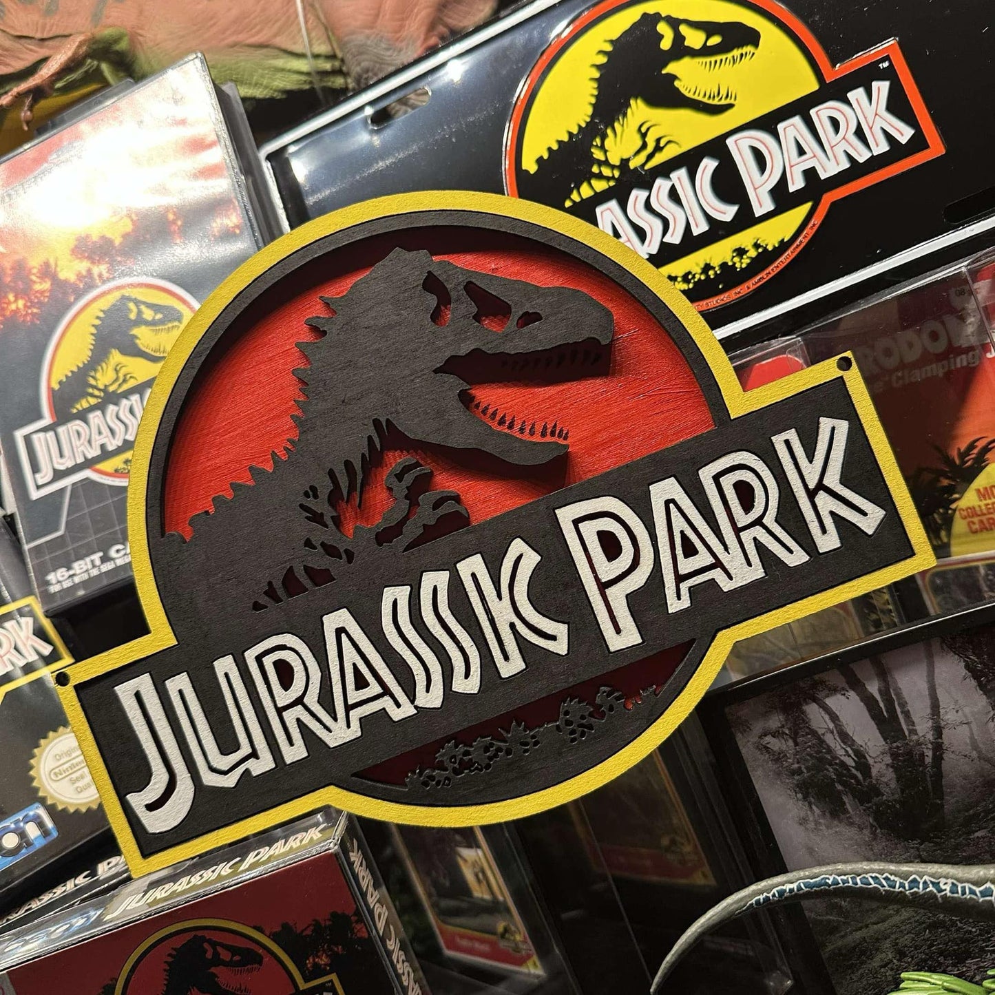 Jurassic Park Wooden Sign