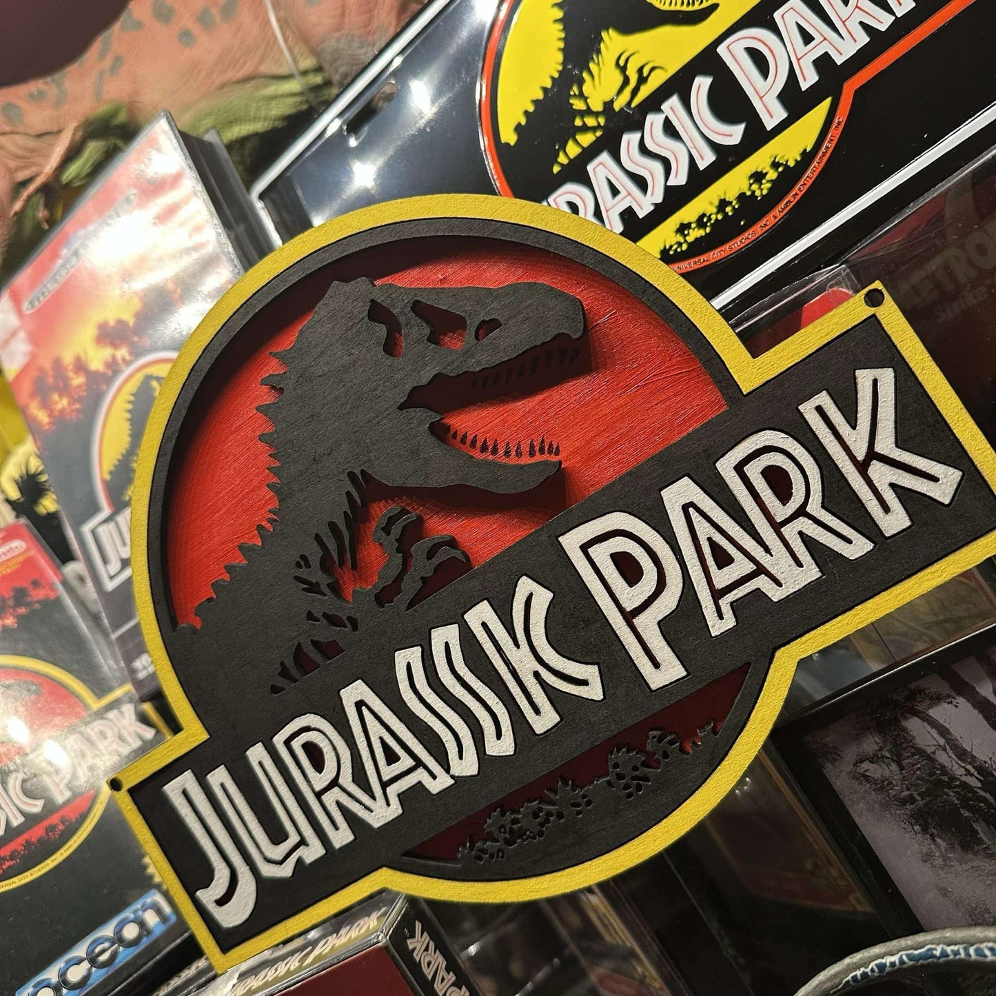 Jurassic Park Wooden Sign